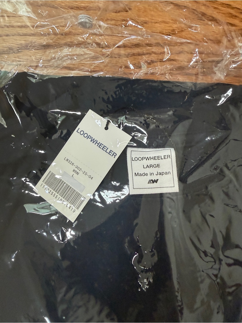 Loopwheeler Men's Short Sleeve Tee - Marine (Navy) - Relaxed Fit - Size Large